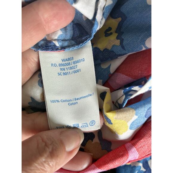 Boden Floral Cotton Edie Blouse Off the Shoulder Retro Sz 8 Artsy Whimsical - Picture 8 of 9